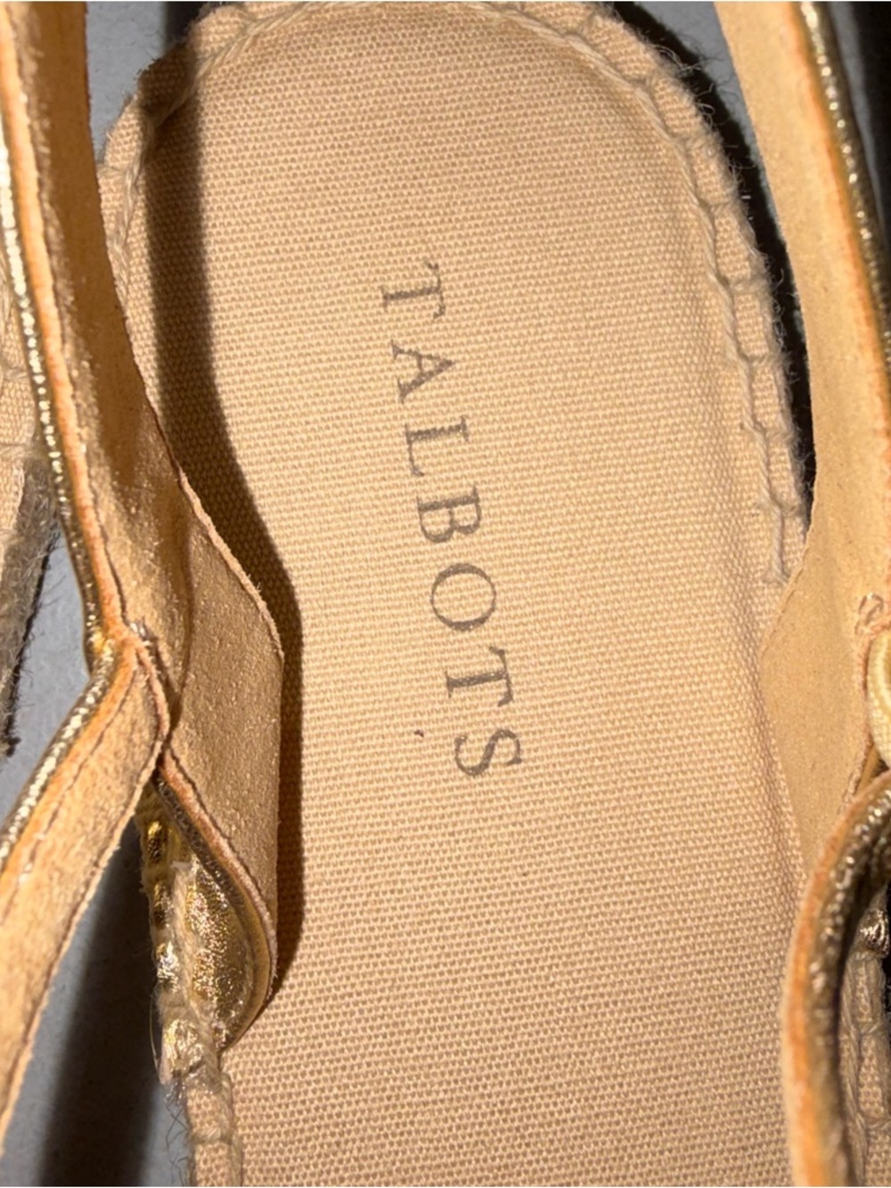 NEW Talbots Coral Suede & Gold Leather Izzy D’Orsay Espadrille Flats Sandals 10 - Picture 8 of 10